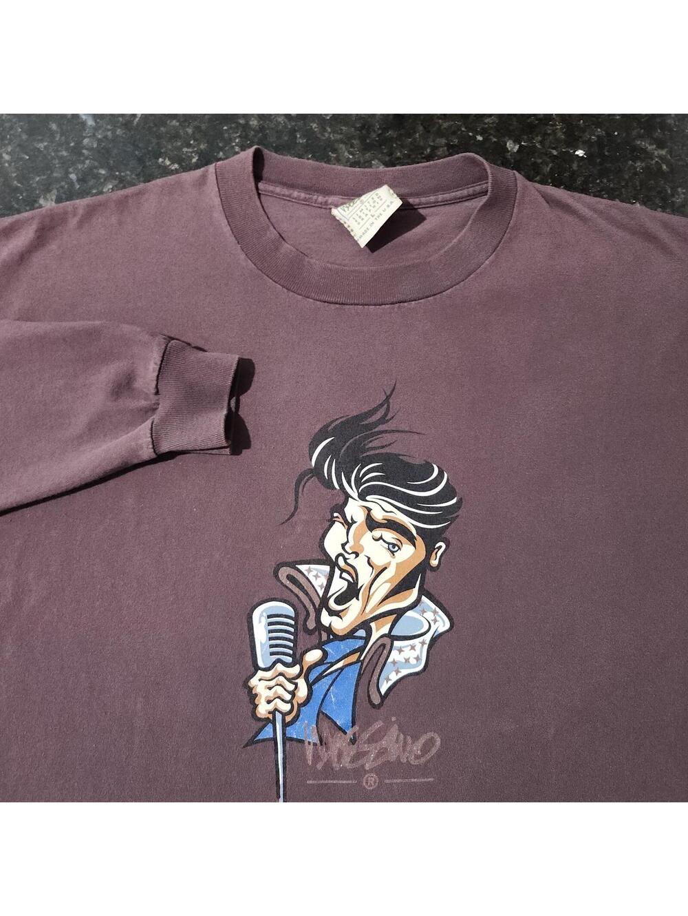 Vintage Mossimo Limited Edition Elvis Presley Long Sleeve T Shirt Distressed USA